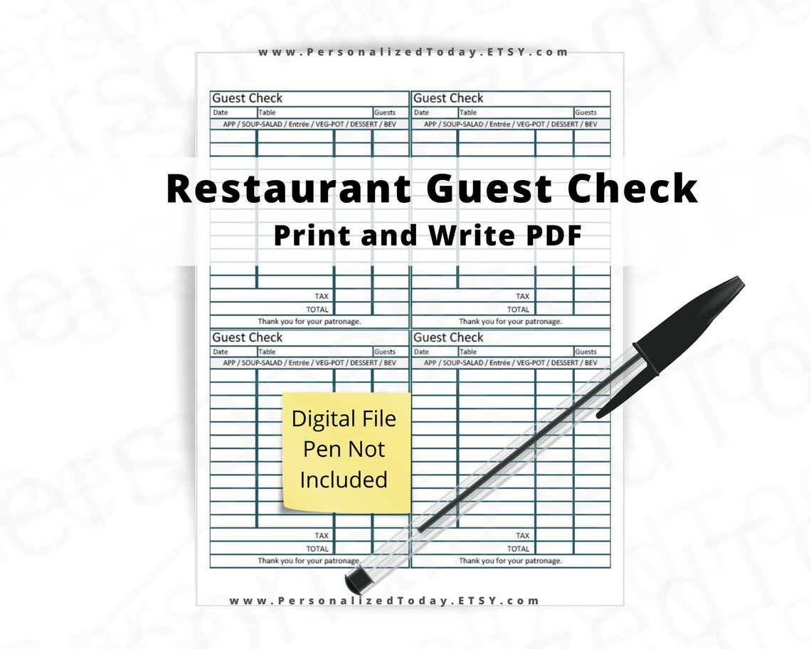 Printable Restaurant Guest Check Guest National Print vrogue.co
