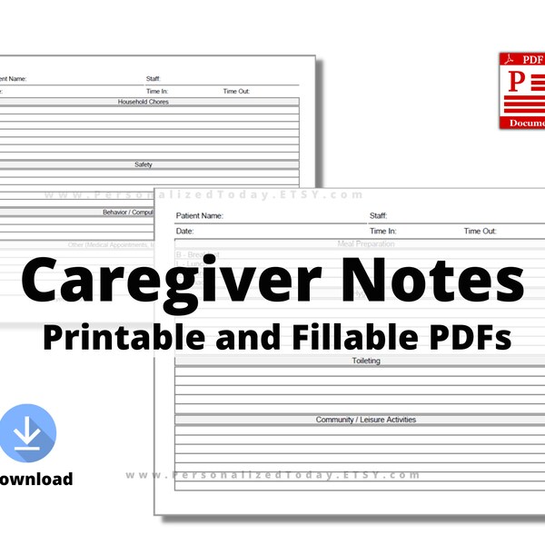 Caregiver Notes Etsy
