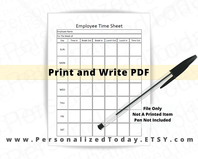 Timesheet with lunch break excel templates