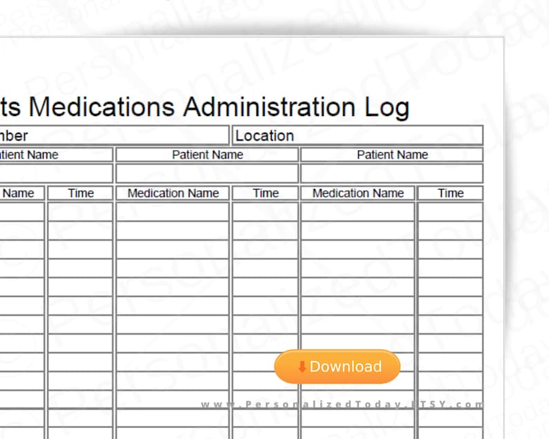 Multiple Patients Medication Log Printable and Fillable / Etsy