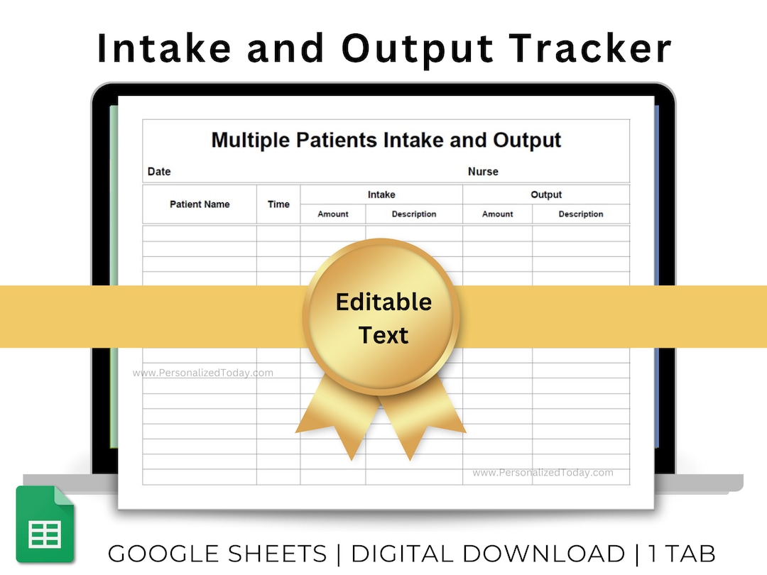 Multiple Patients Intake and Output Log Urine and Bowel Recording Chart ...