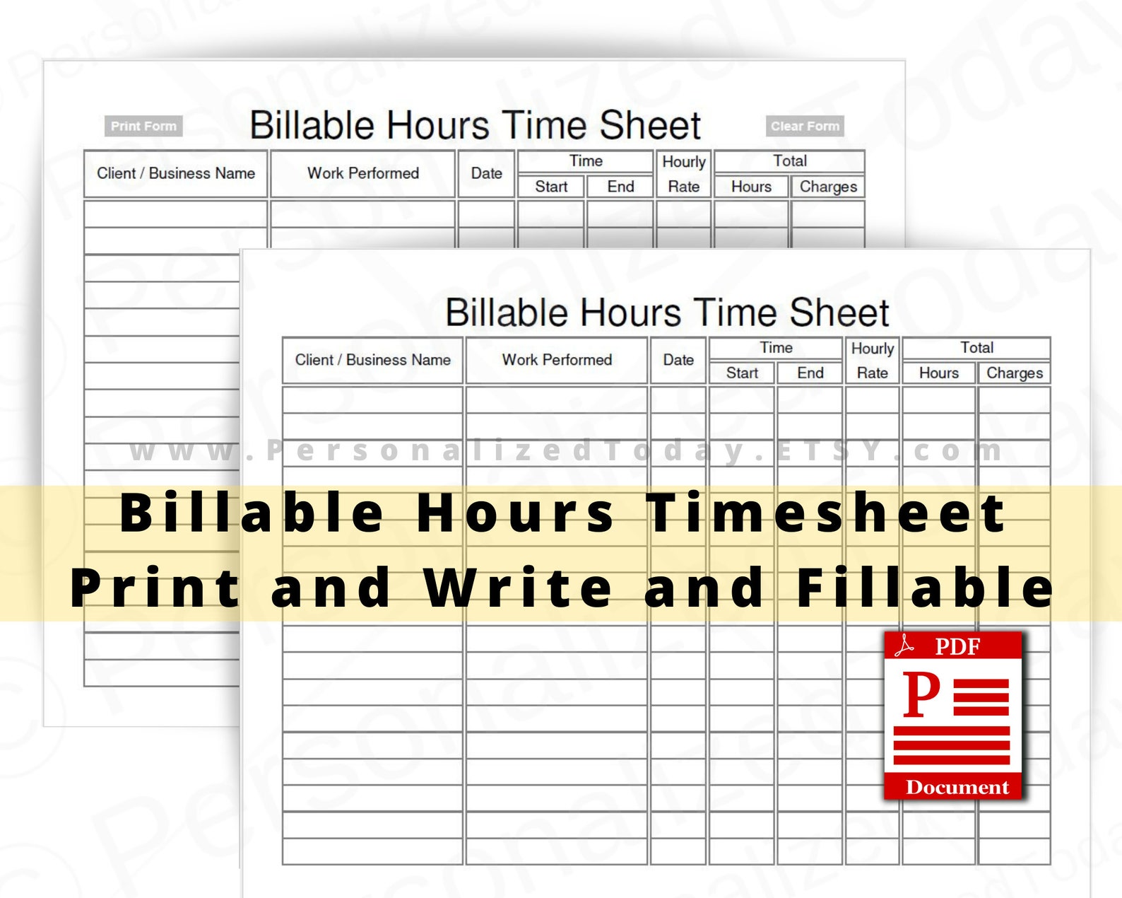 Billable Hours Timesheet Fillable and Printable PDF Digital Etsy Billable Hours Timesheet Fillable and Printable PDF Digital Etsy