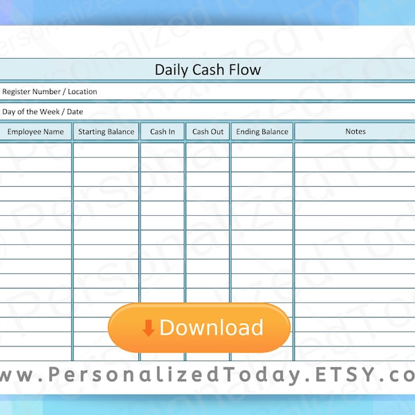 Drawer Cash Report.pdf Cash Drawer Count Sheet - Etsy