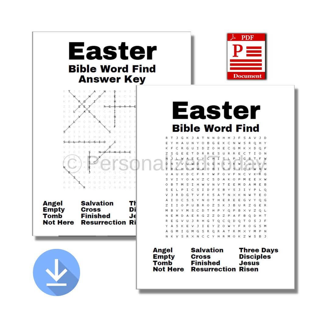 Easter Bible Word Search Puzzle Printable PDF Digital Download - Etsy