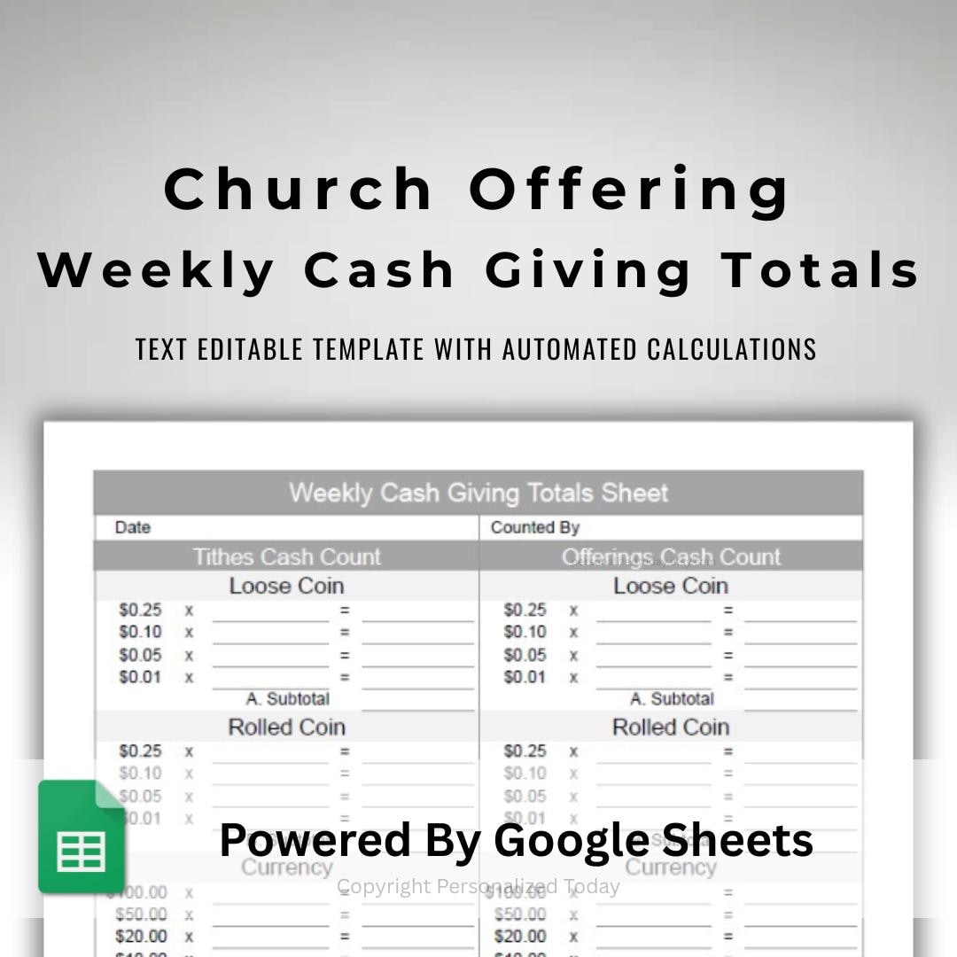 Church Offering Counting Form Weekly Charitable Giving Totals Report Text Editable Google Sheets Template US Letter Size Digital Download - Etsy church-offering-counting-form-weekly-charitable-giving-totals-report-text-editable-google-sheets-template-us-letter-size-digital-download-etsy