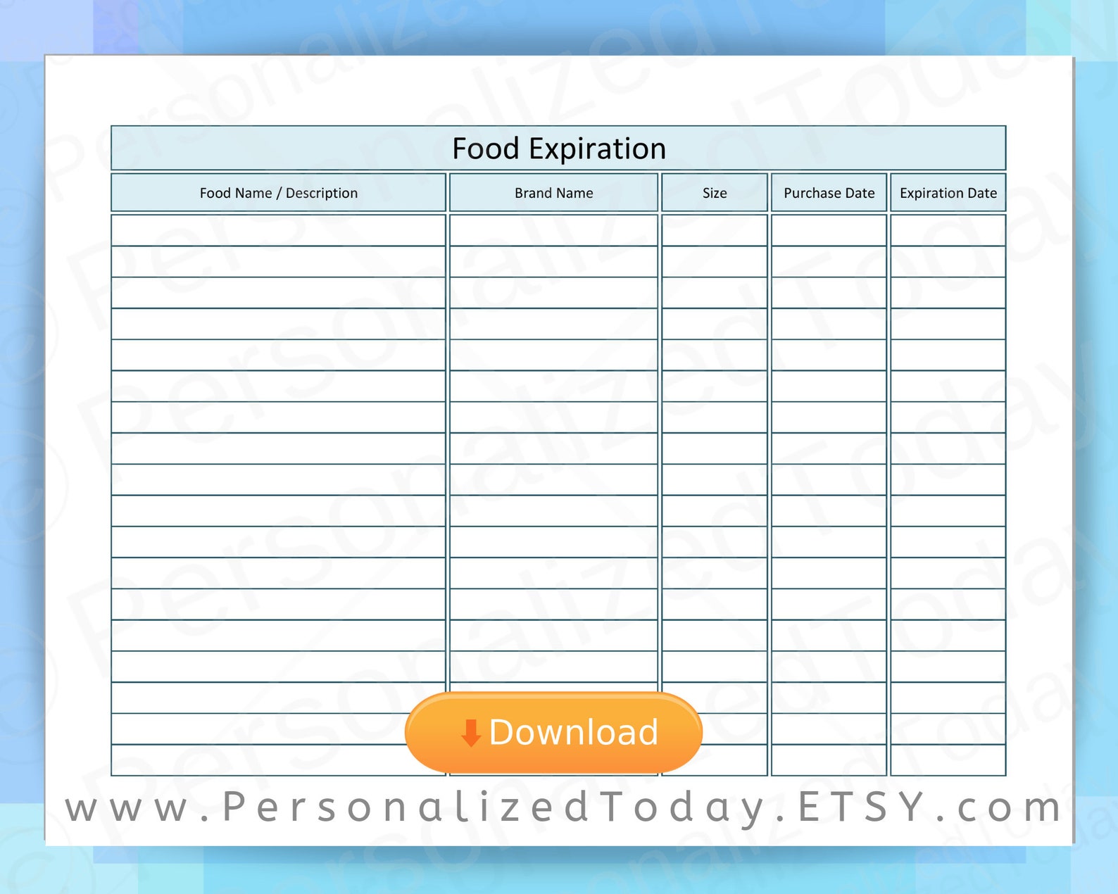 Mary Expiration Chart