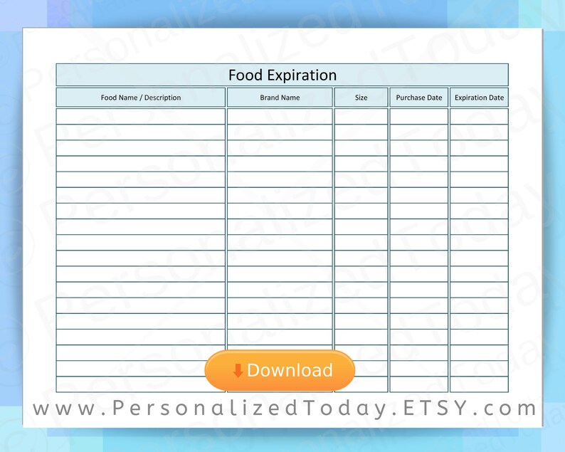 Printable Food Expiration Dates Guidelines Chart Printable Templates