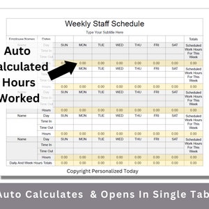 Total Week Timesheet Weekly Staff Schedule Timesheet Template Google Sheets Text Fillable ...
