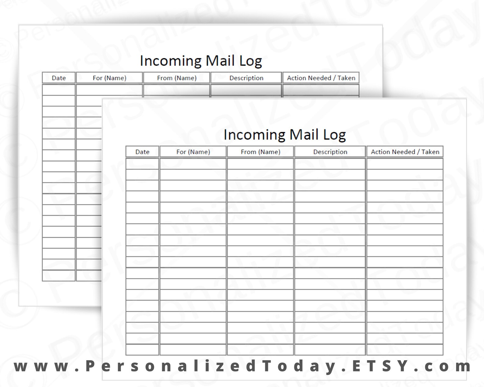 Mail Log Printable PDF Digital Download US Letter Etsy
