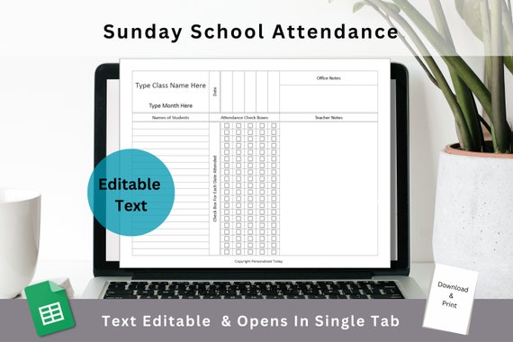 Sunday School Attendance Sheet Samples Attendance Tracker Templates