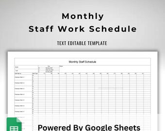 Blank Monthly Rota Sheets