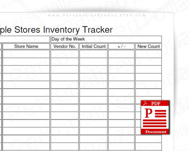 Multiple Stores Inventory Tracker Fillable and Print and Write Etsy
