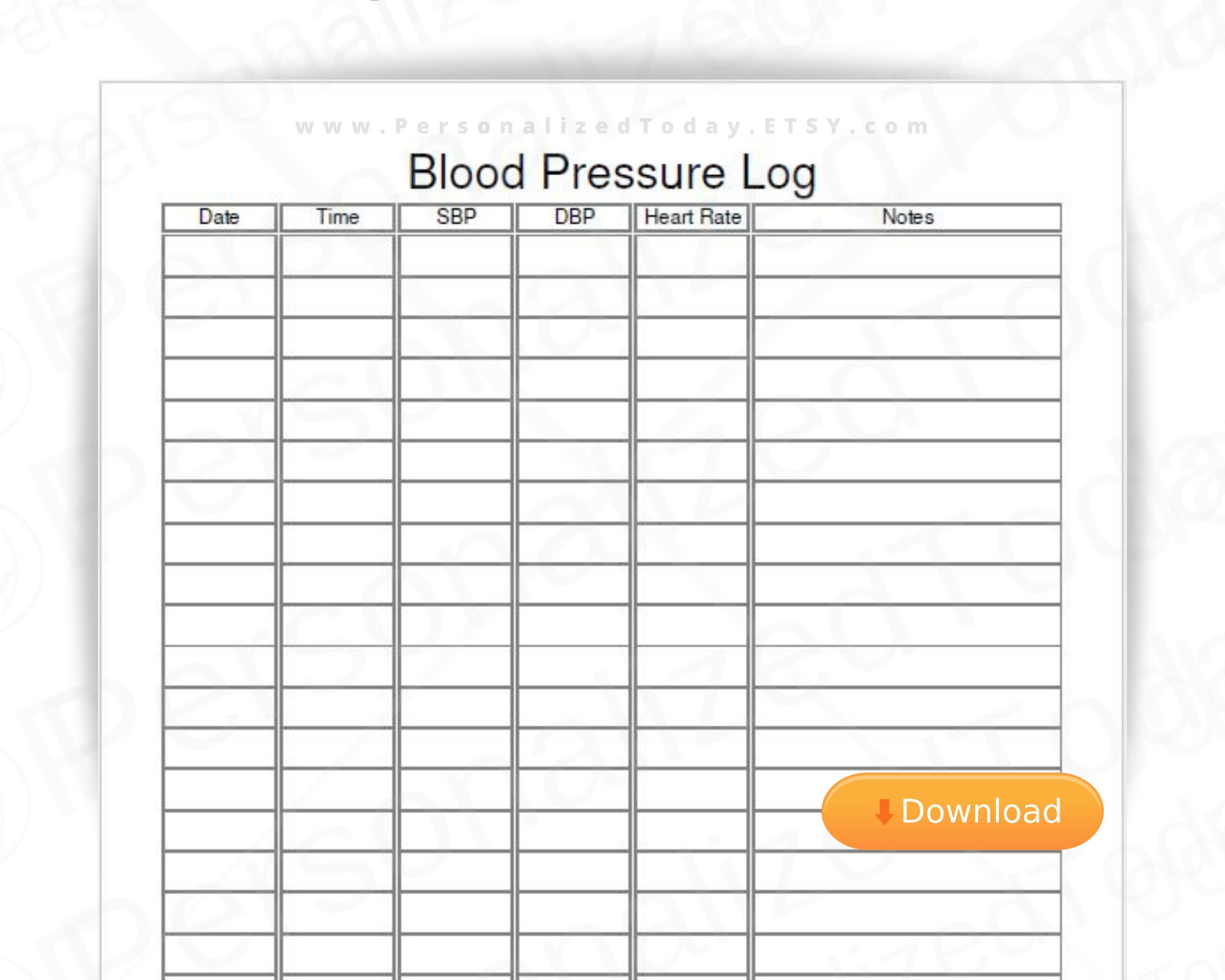 Free Printable Blood Pressure Card