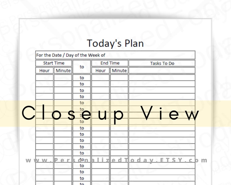 daily planner with time slots download editable blank