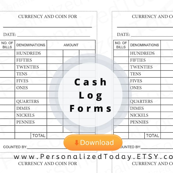 Cash Drawer Count Form Printable - Etsy