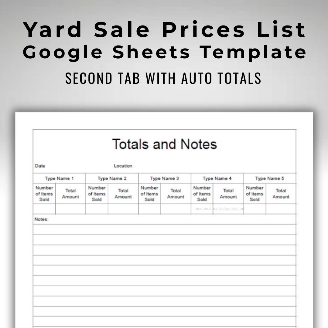 yard sale inventory template Images High Quality Grahic Yard Sale Prices Guide - Asking and Selling - Multiple People ...