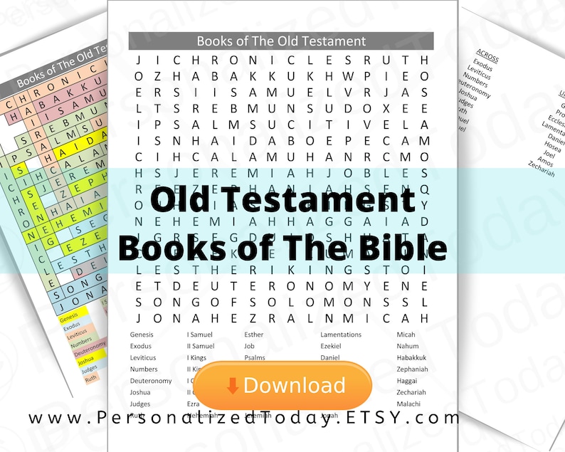 old testament books of the bible word search puzzle printable etsy
