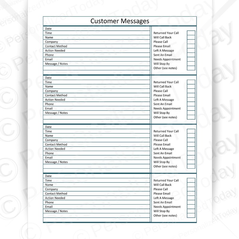 Printable Sales Office Organizer PDFs Client Lead Sheet | Etsy