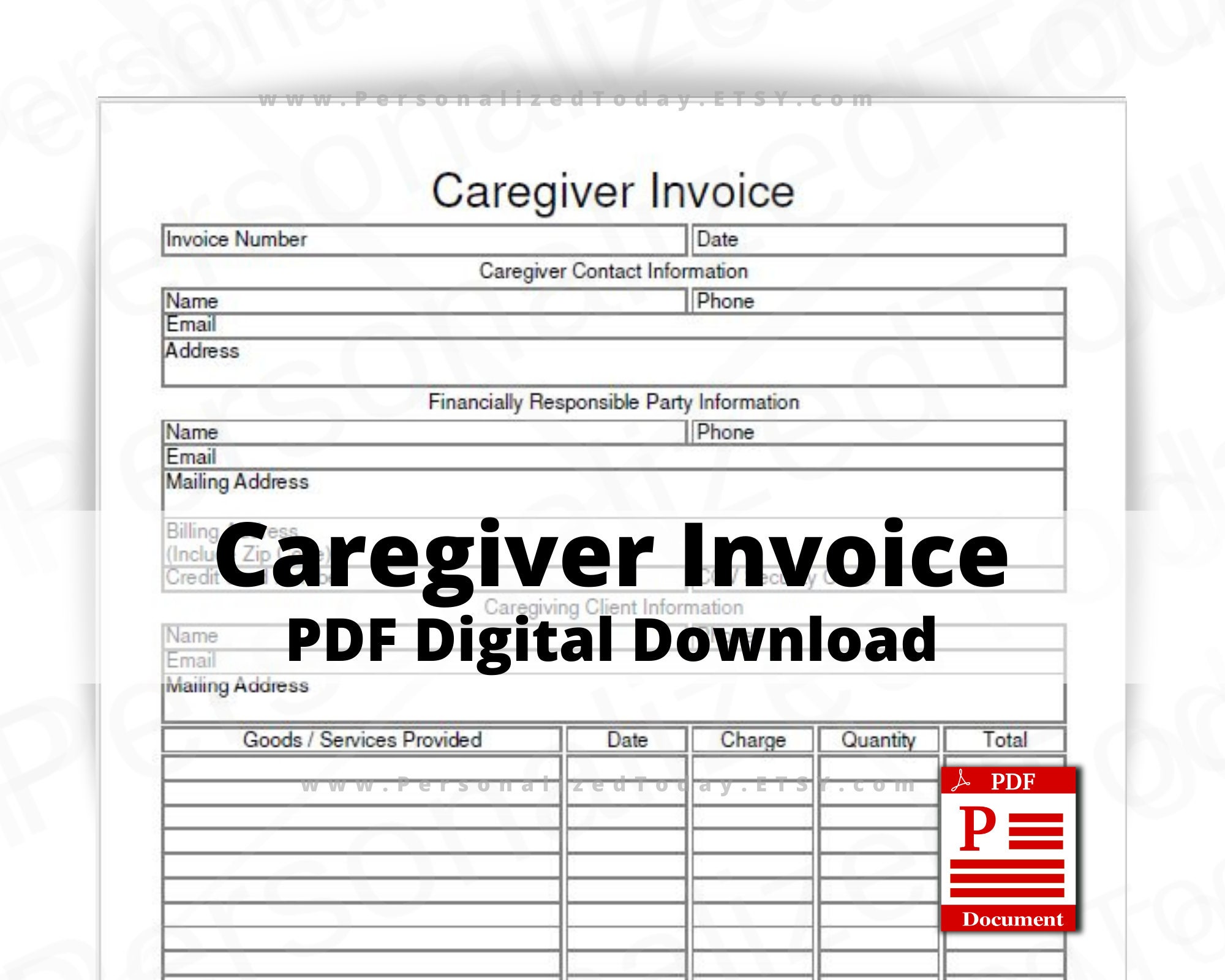 Caregiver Invoice Print and Write and Fillable PDF Digital Etsy UK Caregiver Invoice Print and Write and Fillable PDF Digital Etsy UK