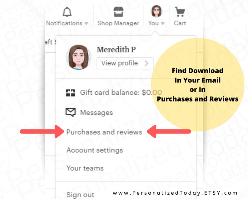 Find your download link in your email or on your receipt.  Receipt is located in purchases and reviews.  Find more details about how to download at https://help.etsy.com/hc/en-us/articles/115013328108-How-to-Download-a-Digital-Item?segment=shopping.