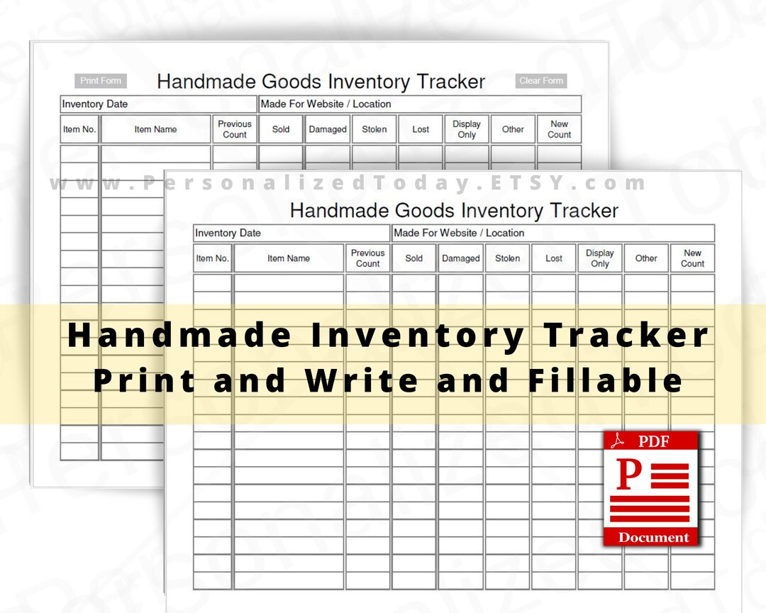 PDF Supply Inventory Sheet Printable Only and Text Input - Etsy