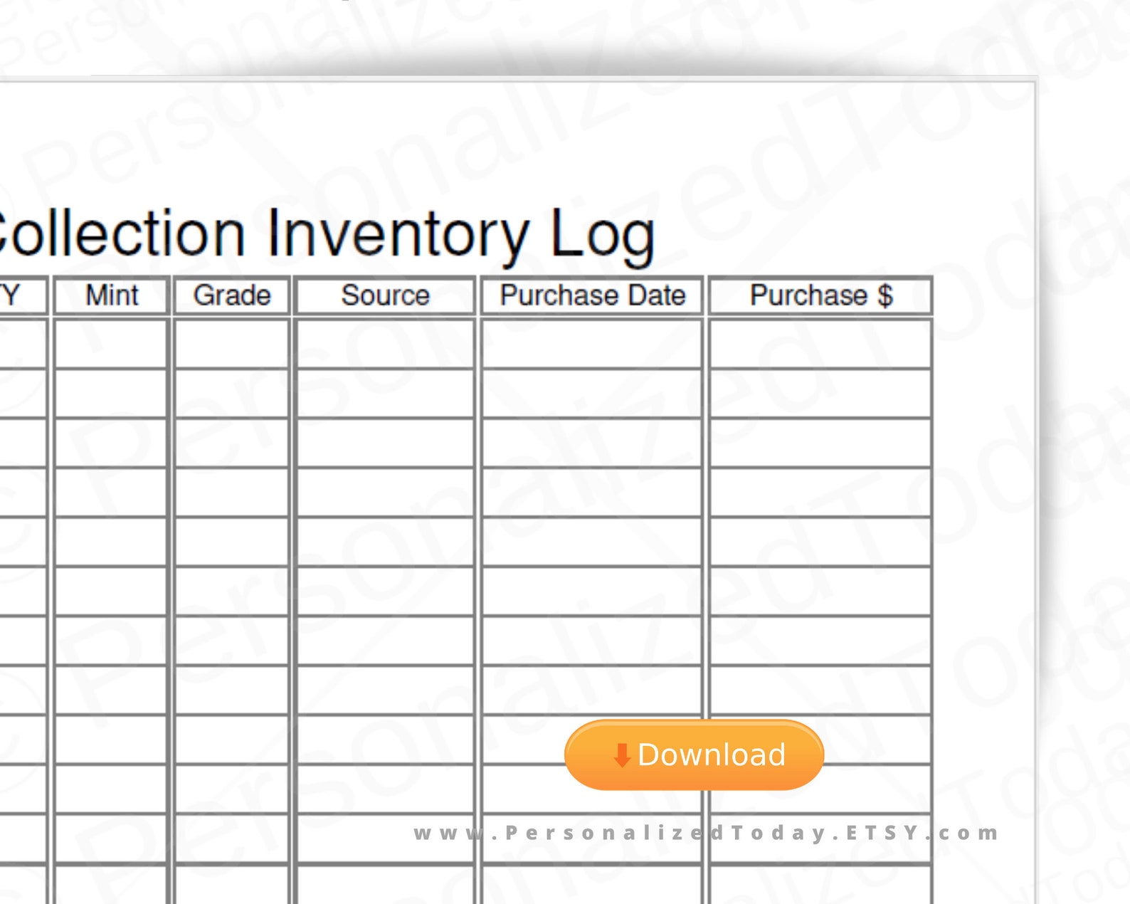 coin-collection-inventory-log-print-and-write-and-fillable-pdf-etsy