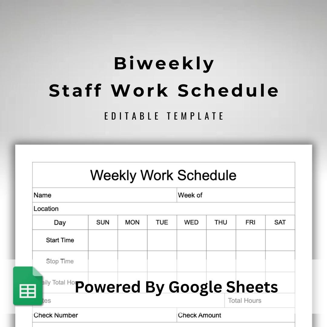 Weekly Work Schedule - Staff Time Sheet Template - Employee Hours Log ...