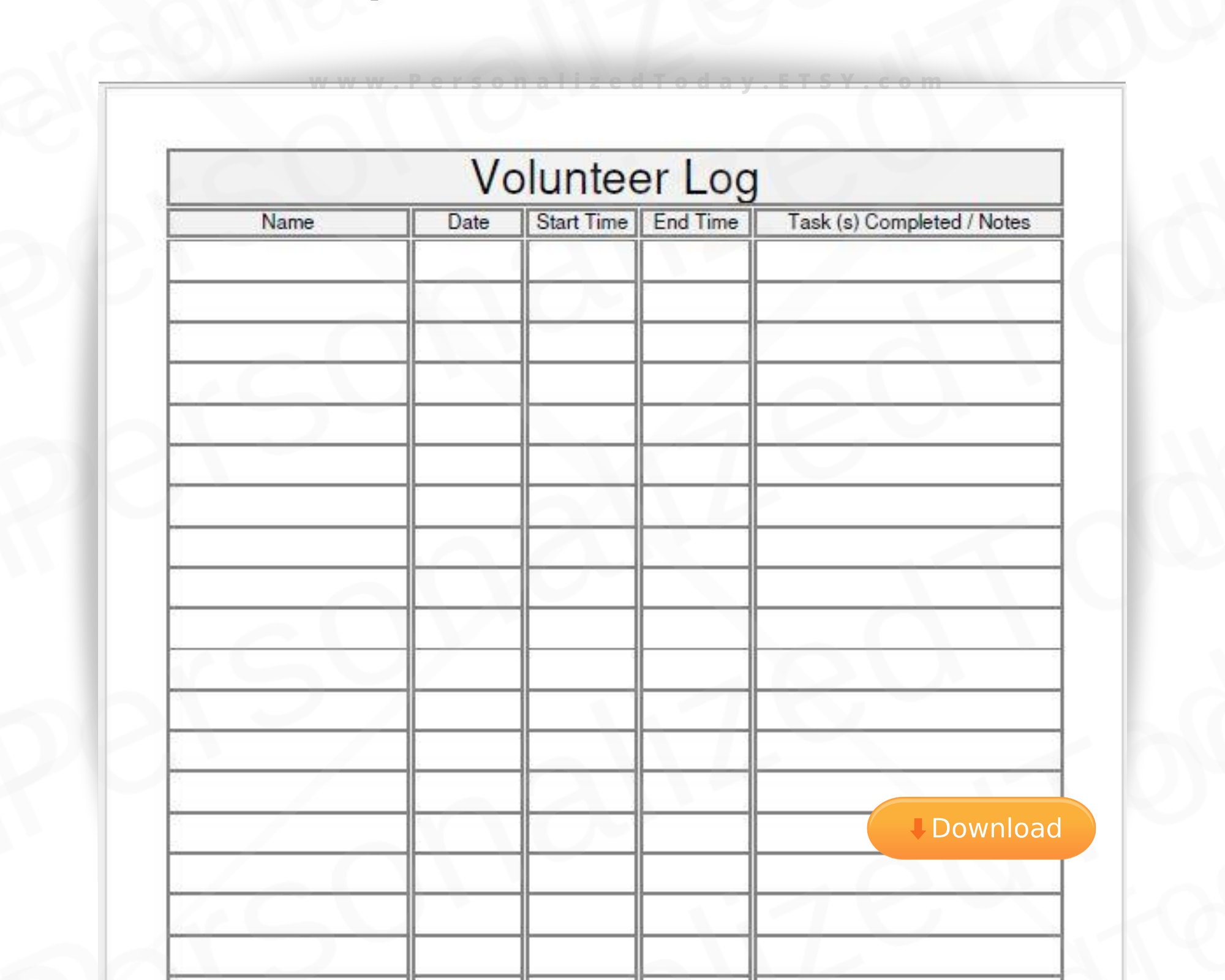 Volunteer Log Time Sheet Fillable And Printable PDF Digital volunteer-log-time-sheet-fillable-and-printable-pdf-digital