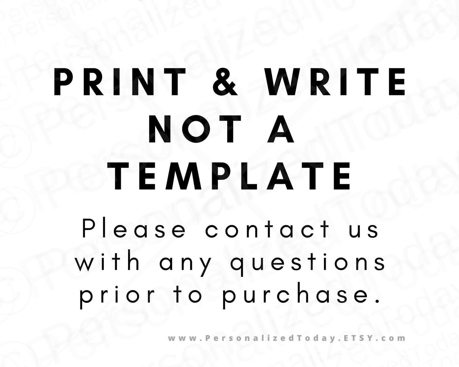 No Refunds No Returns No Exchanges Printable Sign Digital Etsy