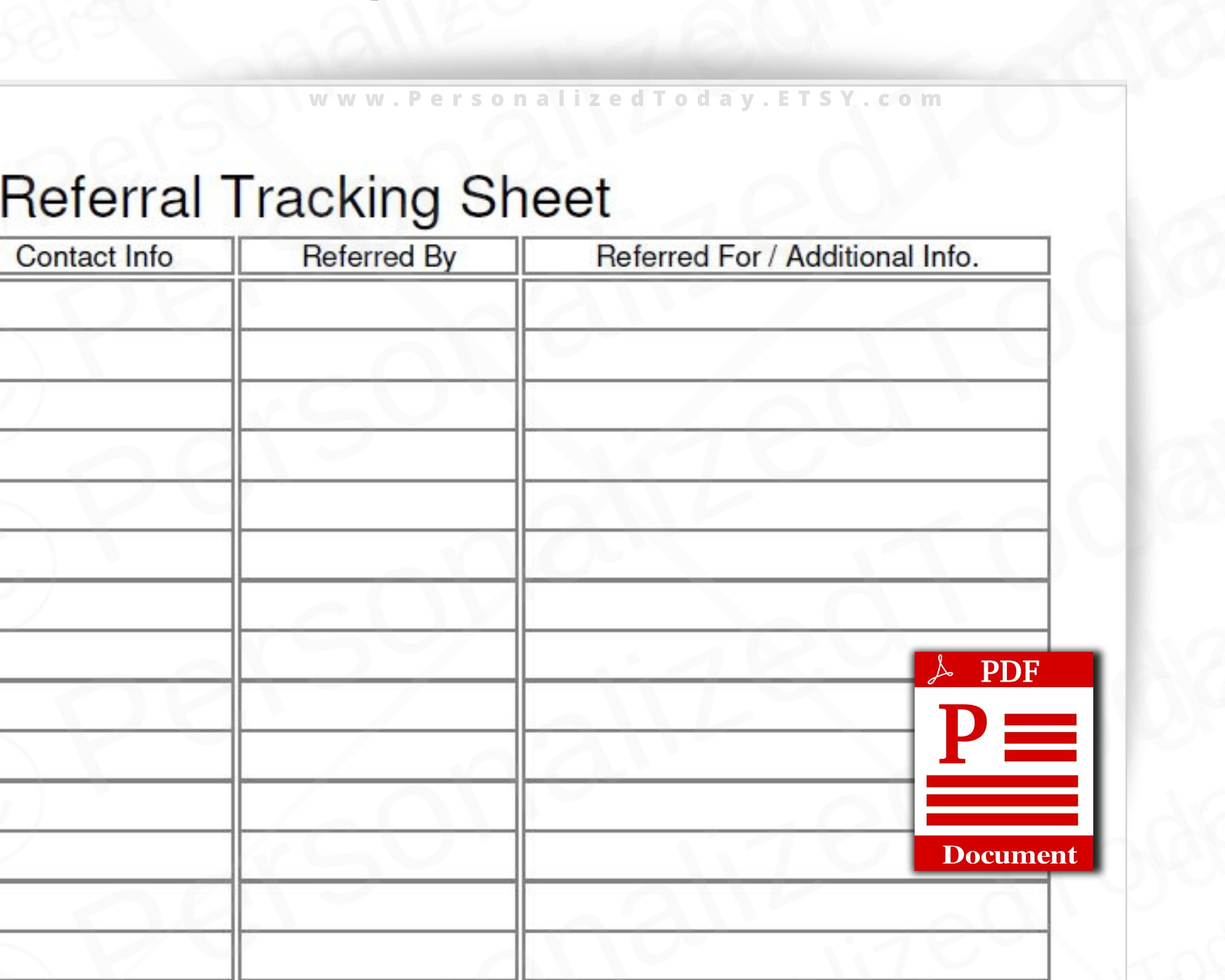 Referral Tracker Template Referral Tracker Template