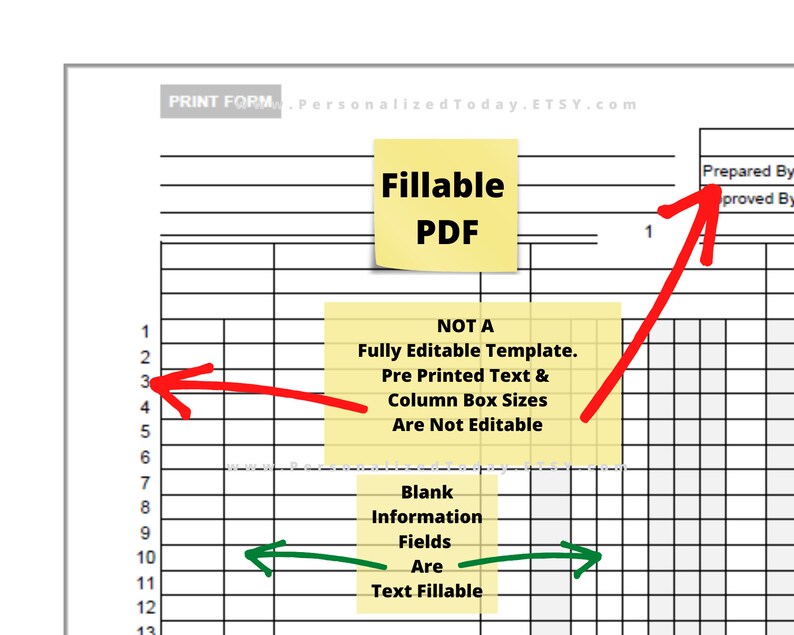 Printable 2 Column Accounting &amp; Bookkeeping Ledger Print and - Etsy