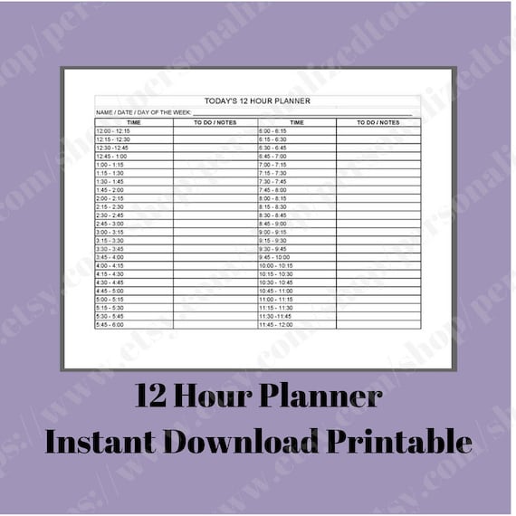 15 Minute Appointment Calendar Template