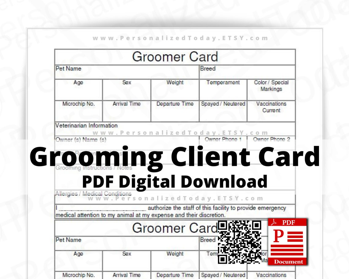 dog-groomer-client-cards-print-and-write-and-fillable-pdf-etsy