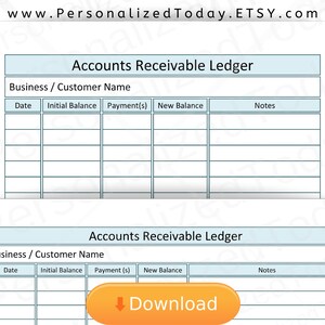 Printable Accounts Receivable Ledger In US Letter Size | Etsy
