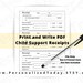 Printable Child Support Receipt for DIY Receipt Book Digital - Etsy