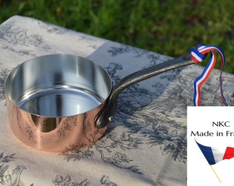 NKC Copper Saucepan: Tin Lined, Iron Handle, Made in France