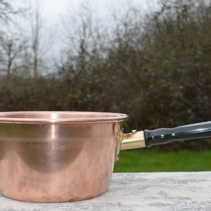 Vintage Made in Italy Copper Pan Polenta Pan Specialist Pot Synthetic Handle Marked Rama Puro Maismoulin Brevattato