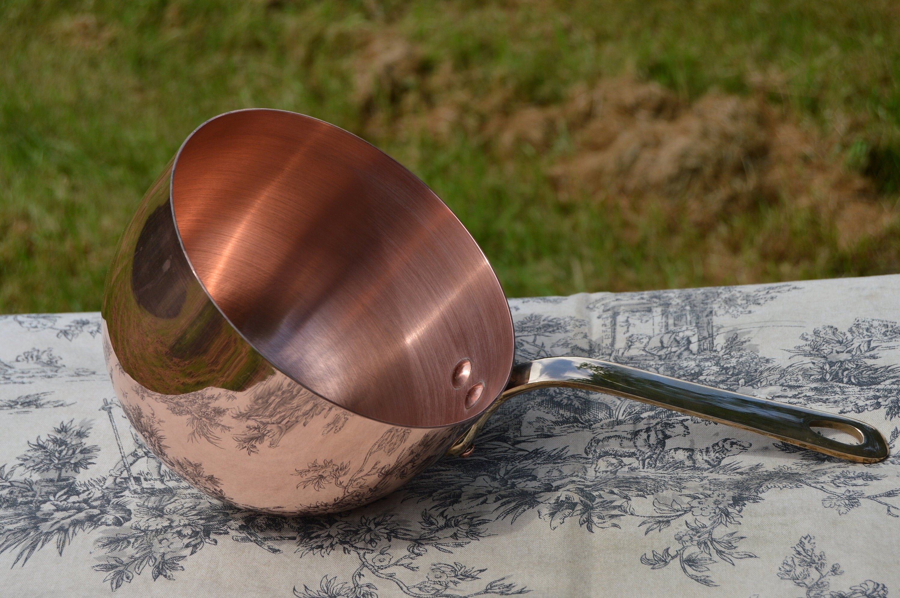 Vintage Made in France Copper Pan French Poêlon à Sabayon Zabaglione
