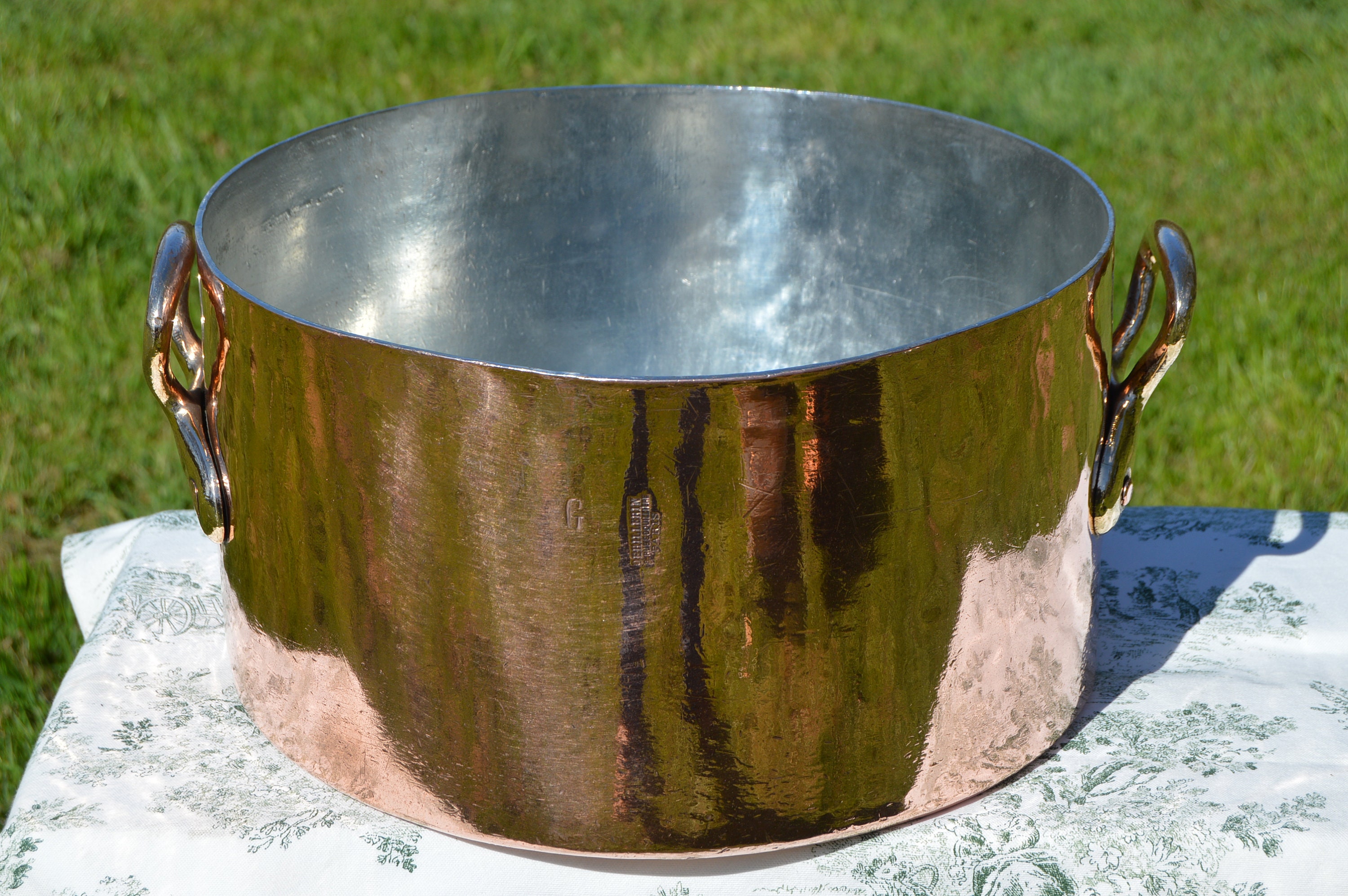 Dehillerin French Antique 3.3mm Copper 36cm Rondeau Pot Marmite Ragout  Faitout BIG Pan New Tin Castelated Joints Copper Quality Pot