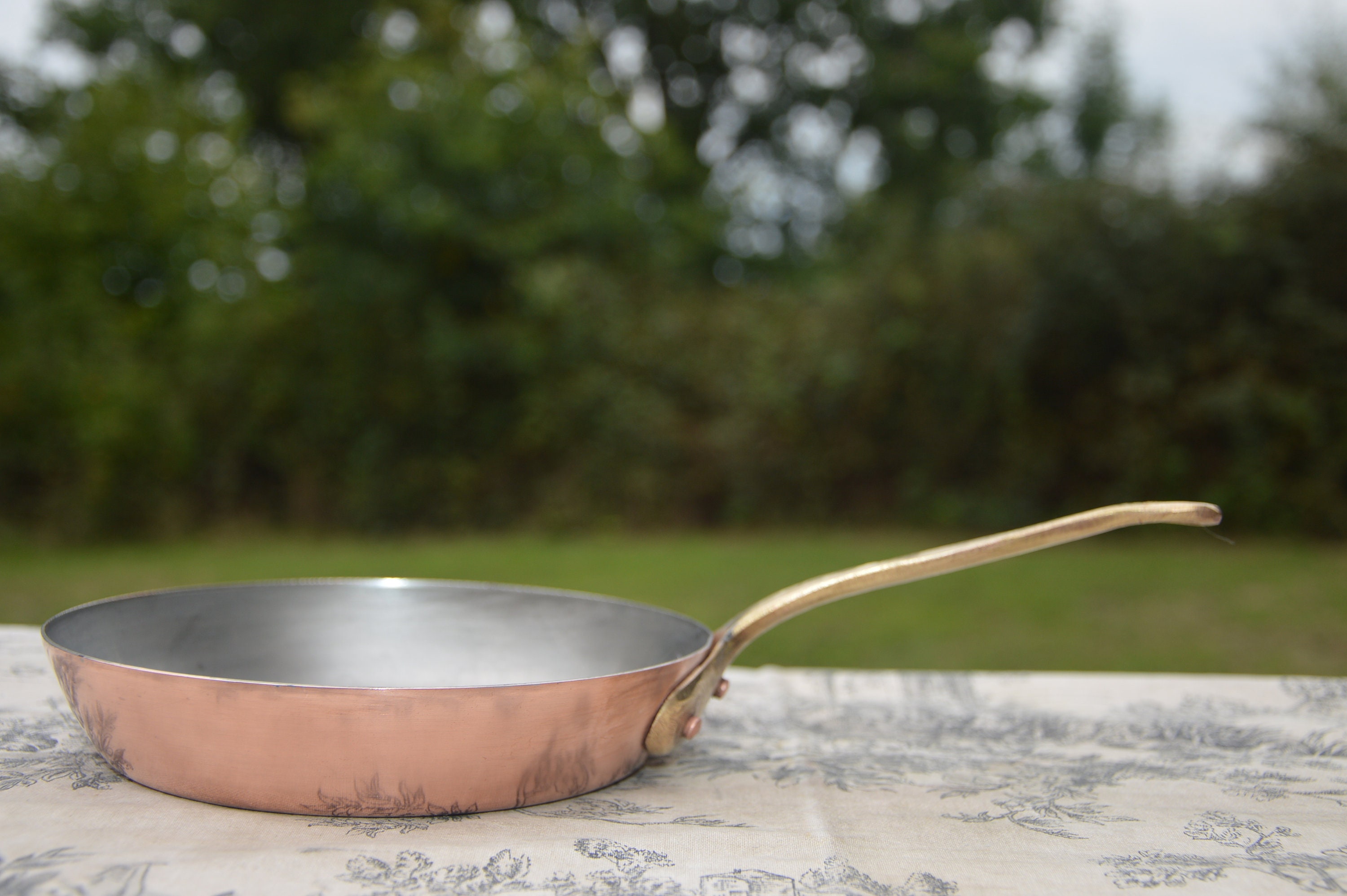 Vintage Copper Fry Skillet Saute Pan Made in France Copper Bronze