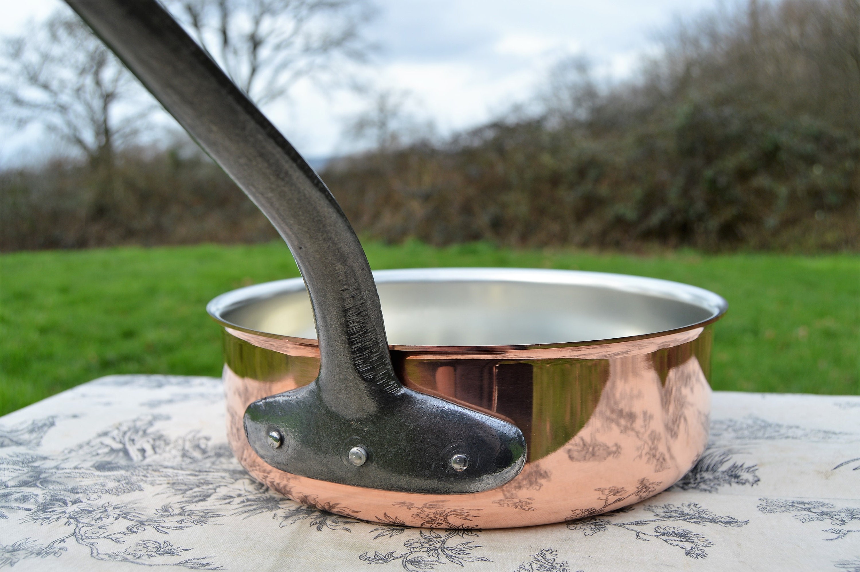 Big Saute New NKC 24cm Copper Saute Pan Lid Traditionally Made