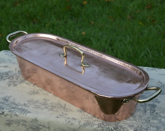 Antique French Copper Fish Kettle: New Hand-Tinned Poissonniere Pan Jean Paul Thevenot Stamped