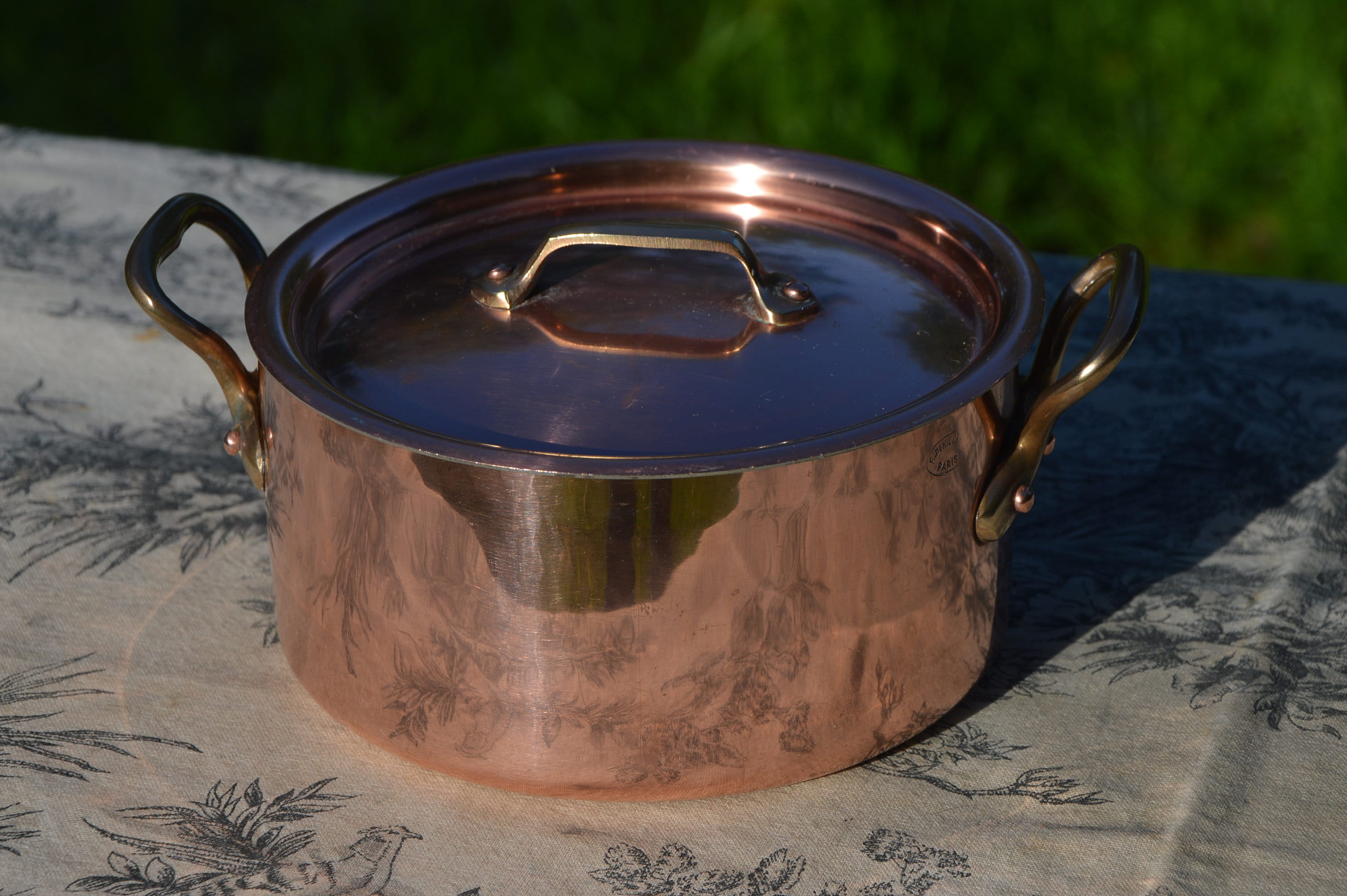 Dehillerin 1.4MM Solid French Copper Casserole Cast Brass Handles Good