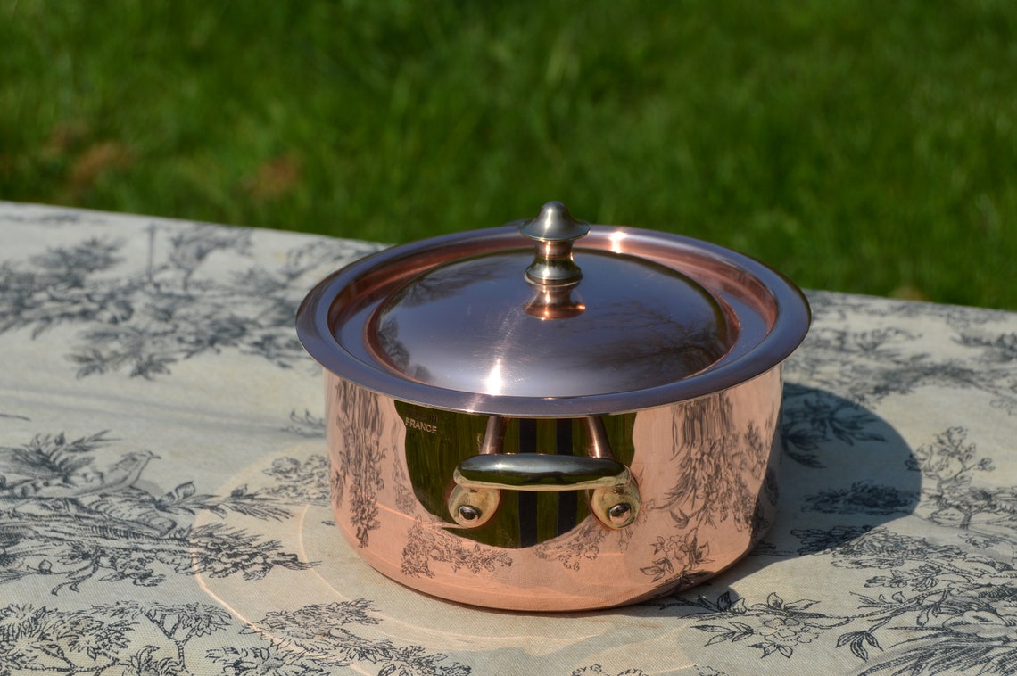 Casserole en cuivre vintage Petite casserole en cuivre massif Etsy France