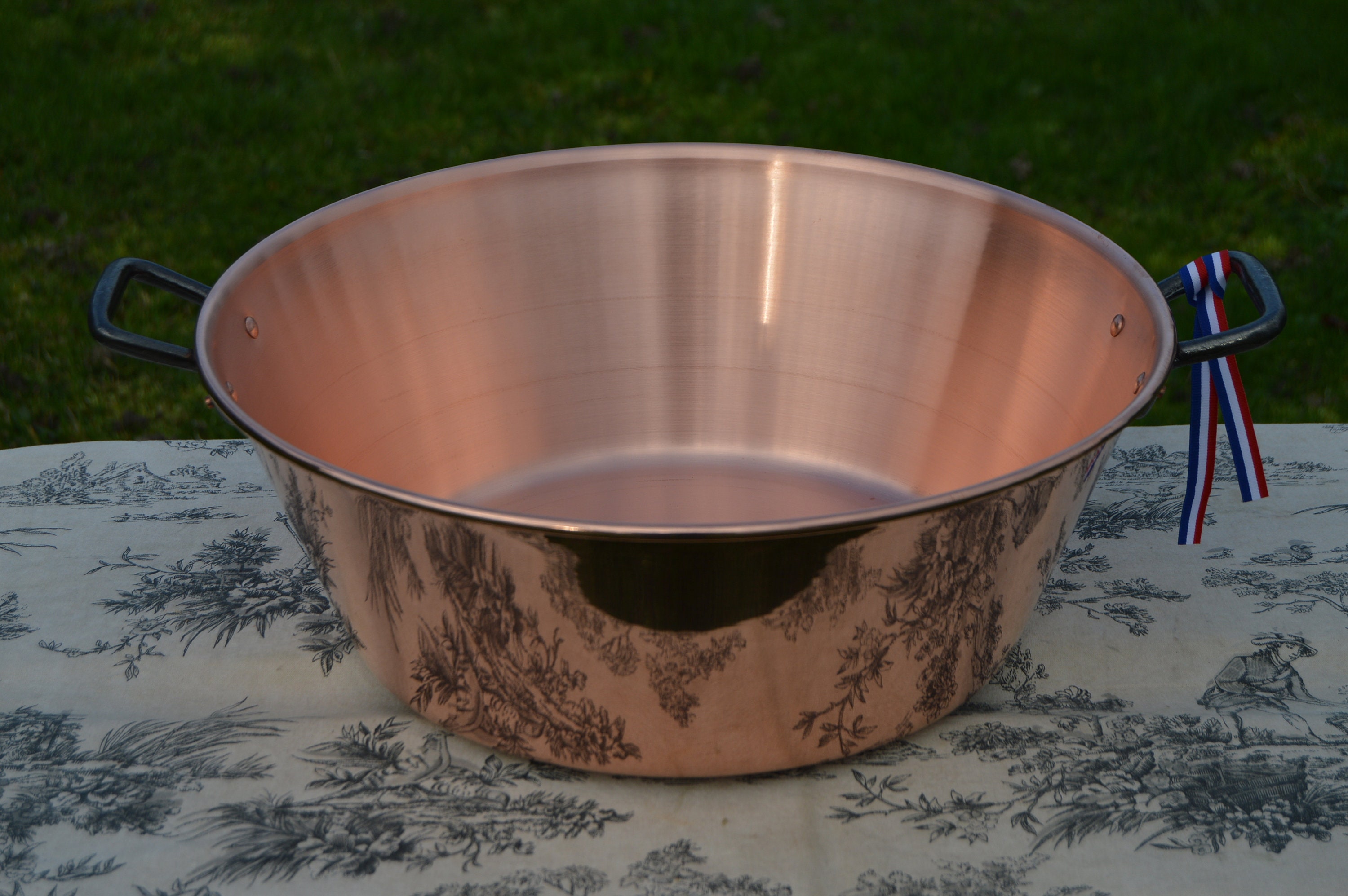 Nouveau Nkc 38 cm Copper Jam Pan de Normandy Kitchen Jelly 38cm 15 Pouces Roulé Top Iron Poignées Ne