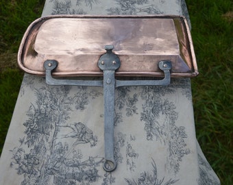 Antique Copper Lechefrite Drip Pan Totally Refurbished Copper Roasting Pan Copper Grill Pan Antique Wrought Iron Handle New Villedieu Tin