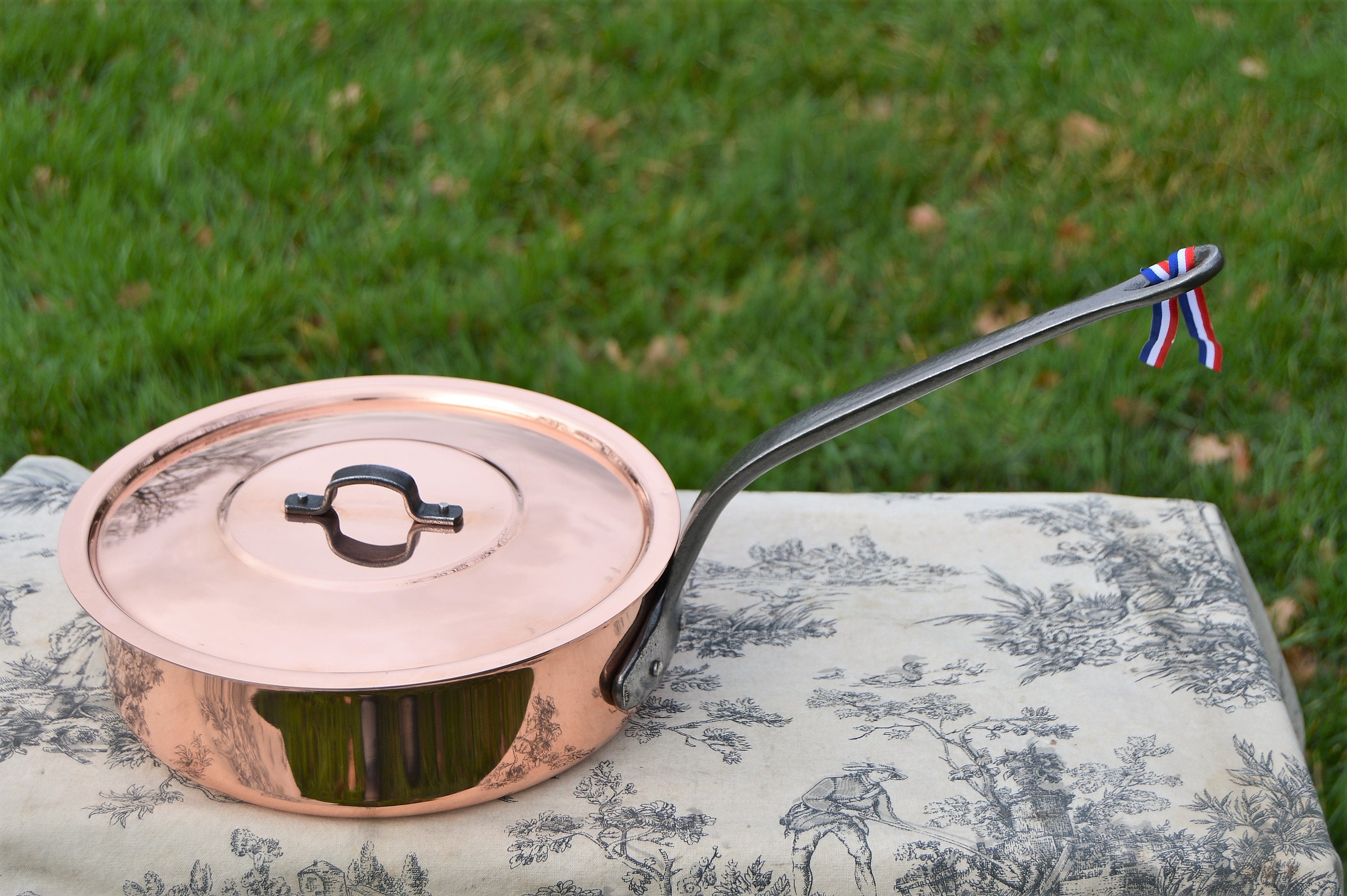 Nouveau Nkc Big Copper Saute Pan Couvercle Traditionnellement Fait Professionnel Normandie Cuisine F