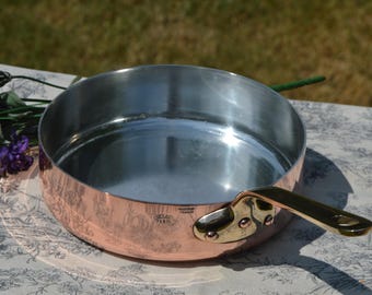 Gaillard of Paris Copper Sauté Pan: 20cm New Tin Lined, Bronze Handle – Antique French Cookware