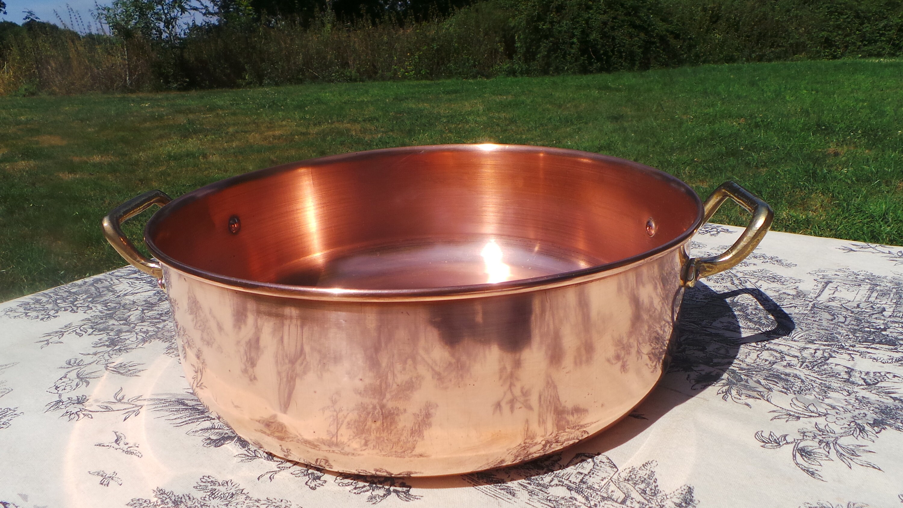 Copper Jam Pan Midi Sized French Copper Pot Vintage Copper French Jam