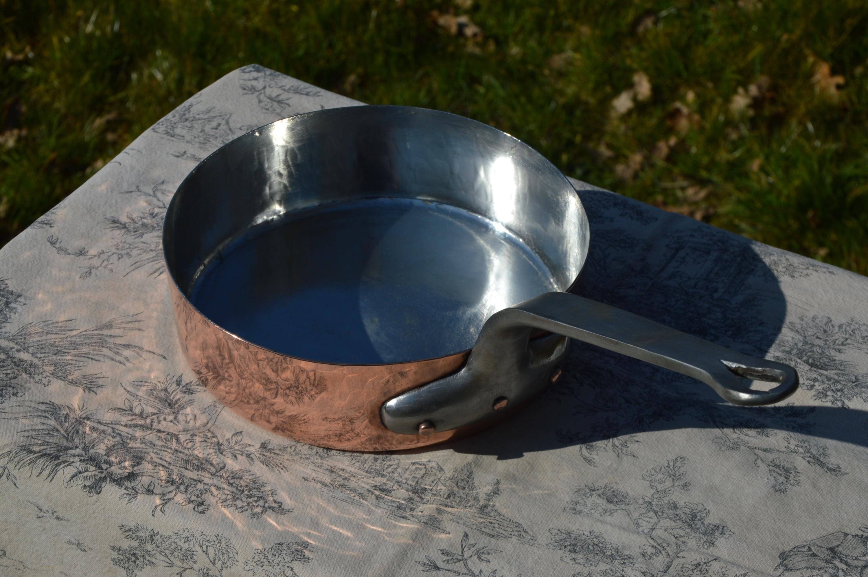Sauteuse Ancienne En Cuivre Étamé 22 Cm – Restaurée, Très Bon État